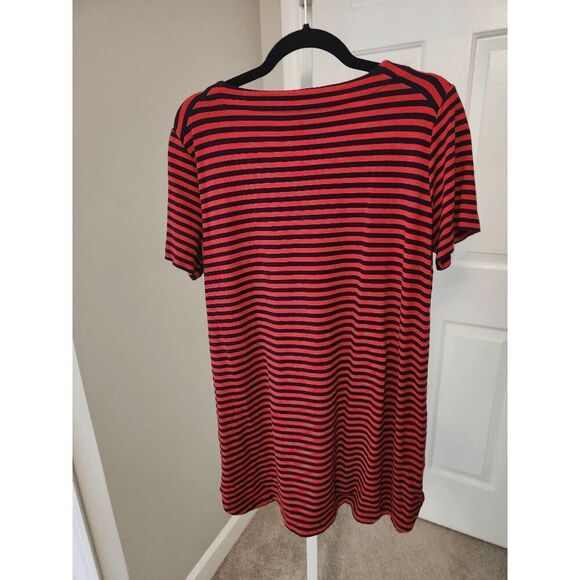 Madewell Dresses & Skirts - Madewell XL Red & Navy Stripe Pocket Front Shirt dress